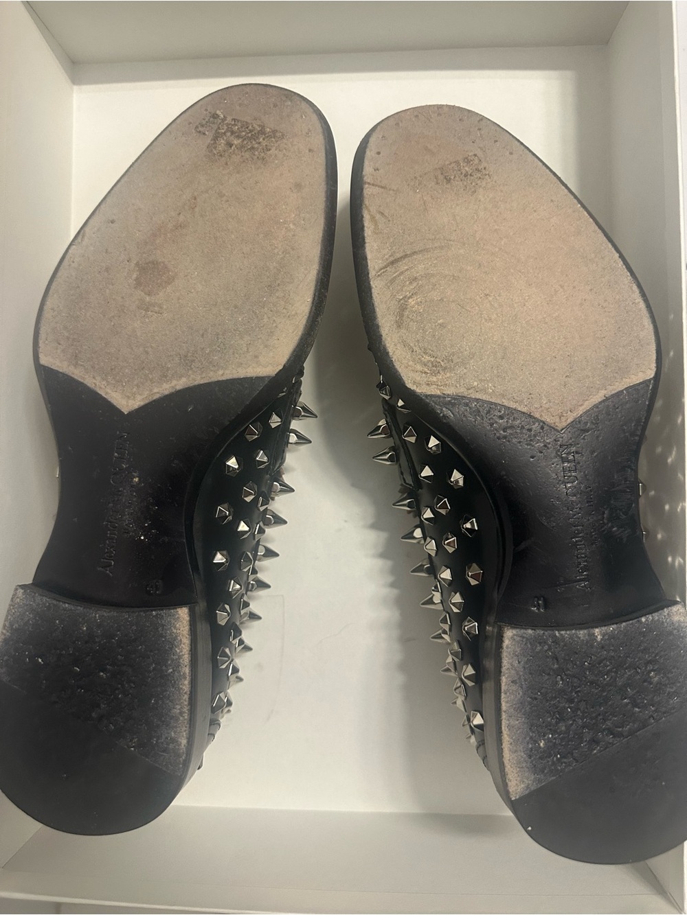 Alexander McQueen Black Leather Spike-Embellished Loafers EU41 (US8) - Picture 6 of 15